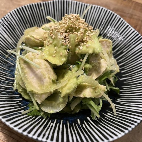 ささみとアボカドのわさび醤油和え