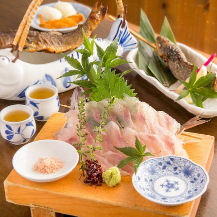 【3H飲み放題付きコース】川魚の刺身盛り合わせやうなぎ串など自慢の逸品が揃った満腹コース◎