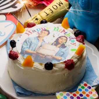 【個室×誕生日】写真プリントケーキ＆豪華演出×のび～るチーズアリゴ付2.5時間[飲放]8品3300円