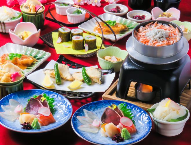 For various banquets [Seasonal fish and seasonal vegetables course] 12 dishes with 100 minutes of all-you-can-drink for 6,000 yen *Reservation required at least 2 days in advance