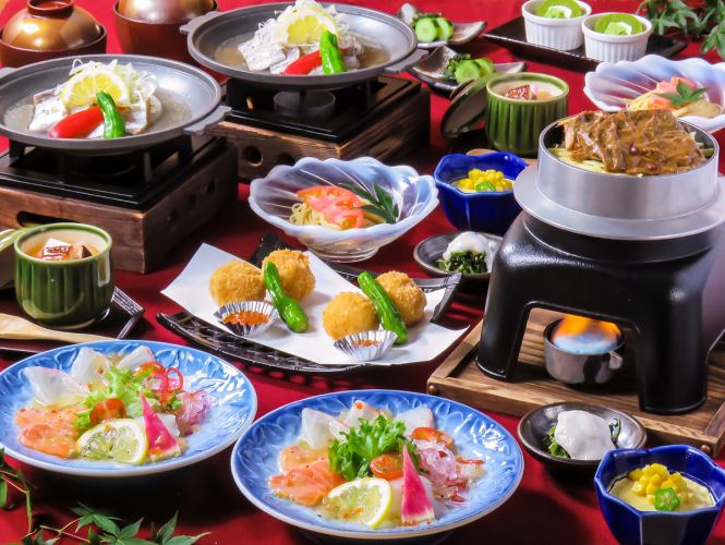 各種宴会に【旬魚旬菜コース】100分飲放付11品6000円※2日前までの要予約