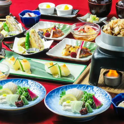 接待や会食にも最適【旬魚旬菜コース】目にも涼やかな夏の味覚を贅沢に味わうコースで優雅なひととき◎