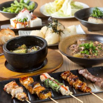 120分飲み放題付◎備長炭で焼き上げる絶品焼鳥地鶏5本盛など贅沢10品 4200円♪