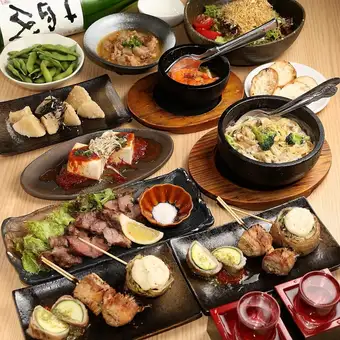 120分飲み放題付！人気の豚バラ野菜巻き串を含む全7品『野菜巻き串コース』4500円