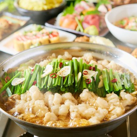 7～9月◆日～木限定◆胡麻カンパチ・もつ鍋「博多祐介」コース【2時間飲み放題付き6品5500円】