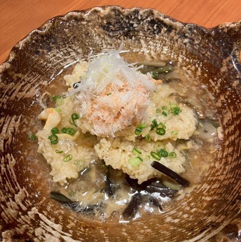 ずわい蟹と山菜のおこげ～和風餡かけ～
