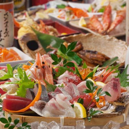 12～1月◆お造り4種盛り・寒鰤・博多もつ鍋「祐介彩り」コース【2時間飲み放題付6品6500円】