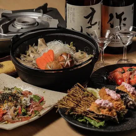 【Our Top Recommendation★】Gout-Friendly Oyster Hot Pot Course with Special Broth, 3-Hour All-You-Can-Drink, 8 Dishes, 6000 Yen