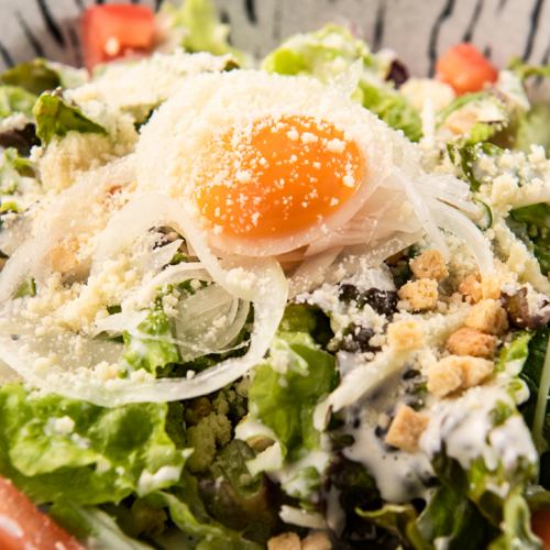 Warm ball Caesar salad