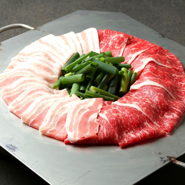 国産ポーク&国産黒毛和牛”贅沢コース1,980円（税込2,178円）国産ポーク&黒毛和牛もついた