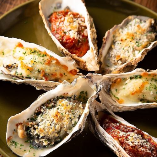 Assortment of 3 types of grilled oysters 6P