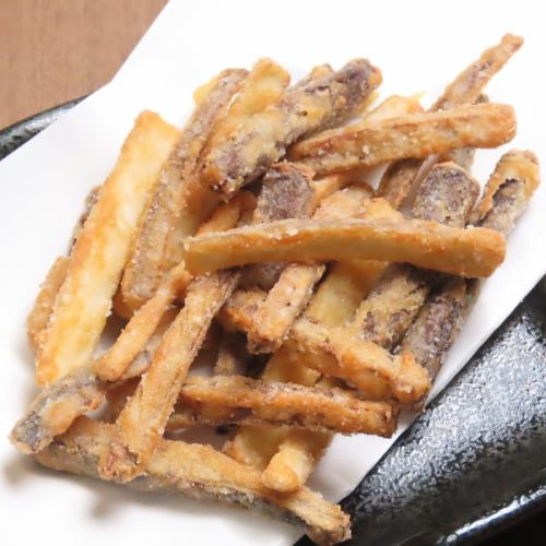 [Fried food] Fried burdock with homemade tartar sauce