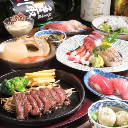 A little luxury course for welcoming and farewell parties! 9 dishes with 2 hours of all-you-can-drink for 6,000 yen (tax included)