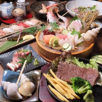 Kanazawa Course: 120 minutes with all-you-can-drink for 7,500 yen (tax included) - Nodoguro sashimi, Noto beef, etc.