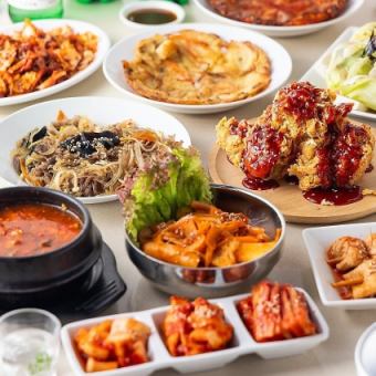 食べ飲み放題プレミアムコース税込5500円◆韓国鉄板焼、一品料理、揚げ物、メイン料理も食べ放題