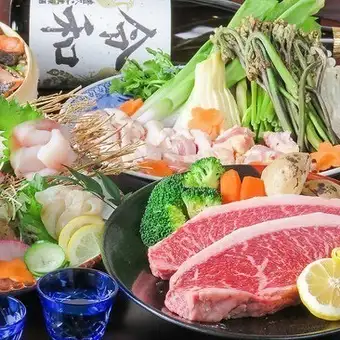 【選べるメイン】2H飲み放題付き 季節の逸品など全11品 7000円→6500円(税込)