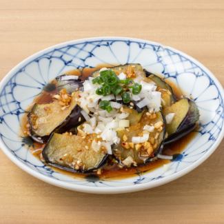 揚げ茄子にんにくソース