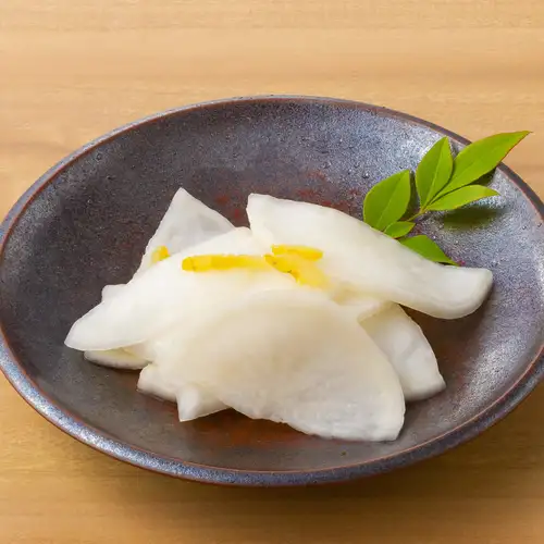 Pickled turnips with yuzu citrus