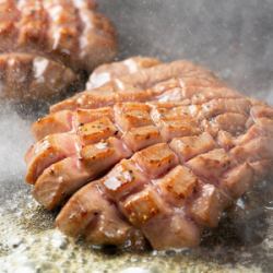 Thick-sliced beef tongue steak