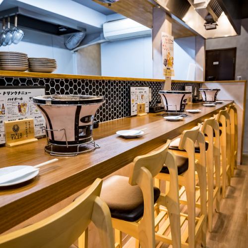 ゆったり寛げるカウンター