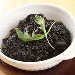 Squid ink risotto