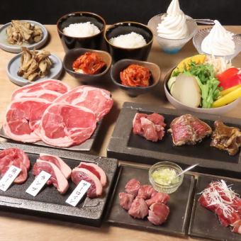 【Bコース】厳選ジンギスカン食べ比べや北海道ジンギスカン、ラムユッケ等全13品6,500円（税込）