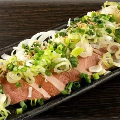 Pork tongue sashimi cooked at low temperature