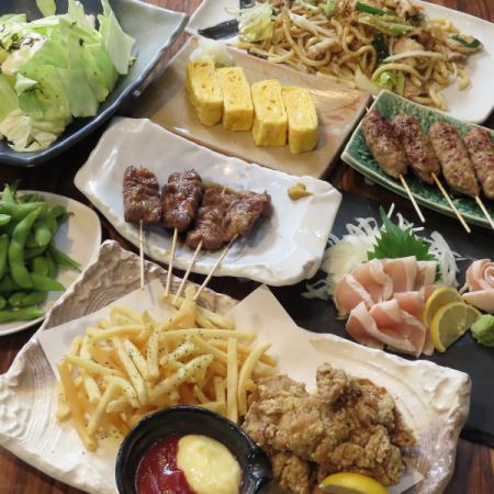 肉も野菜もおいしい焼き串が種類豊富！心ゆくまでご堪能ください