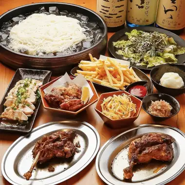 【2時間飲み放題付き】お手軽コース◆おやorひな骨付鶏肉や揚げ物などの全9品<税込3,800円>
