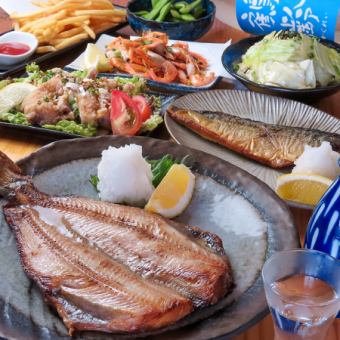 【当日OK！定番宴会コース】揚げ鶏や焼き魚含む全7品＋2H飲み放題⇒4500円