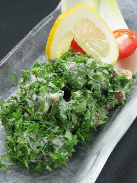 Tuna chunks blended with herbs