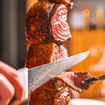 《期間限定価格飲み放題プラン》20種類シュラスコ食べ放題+アルコール飲み放題2時間7315→6000円
