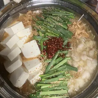 浜ちゃん自家製スープでいただくもつ鍋コース（飲み放題つき）5000円(税込)