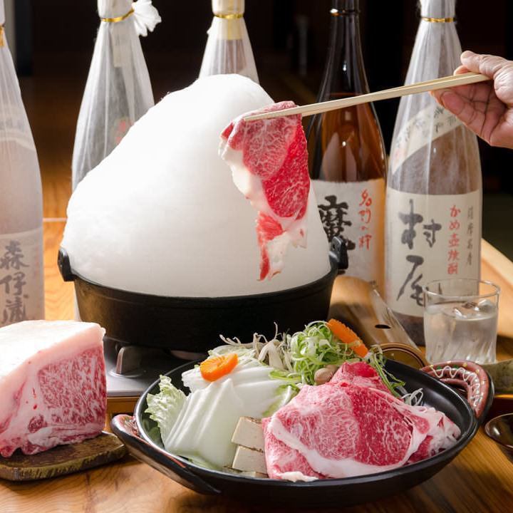 Luxurious Ishigaki beef ☆ Synonymous with our shop! Enjoy Okinawa brown sugar cotton candy sukiyaki ♪