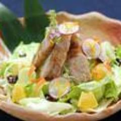 Agu roast salt-grilled and seasonal vegetable salad