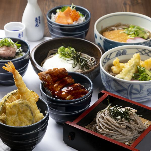 [Very popular] Mini-mini set is a good deal ★ You can enjoy popular menus such as eel and tempura bowls + soba noodles!!