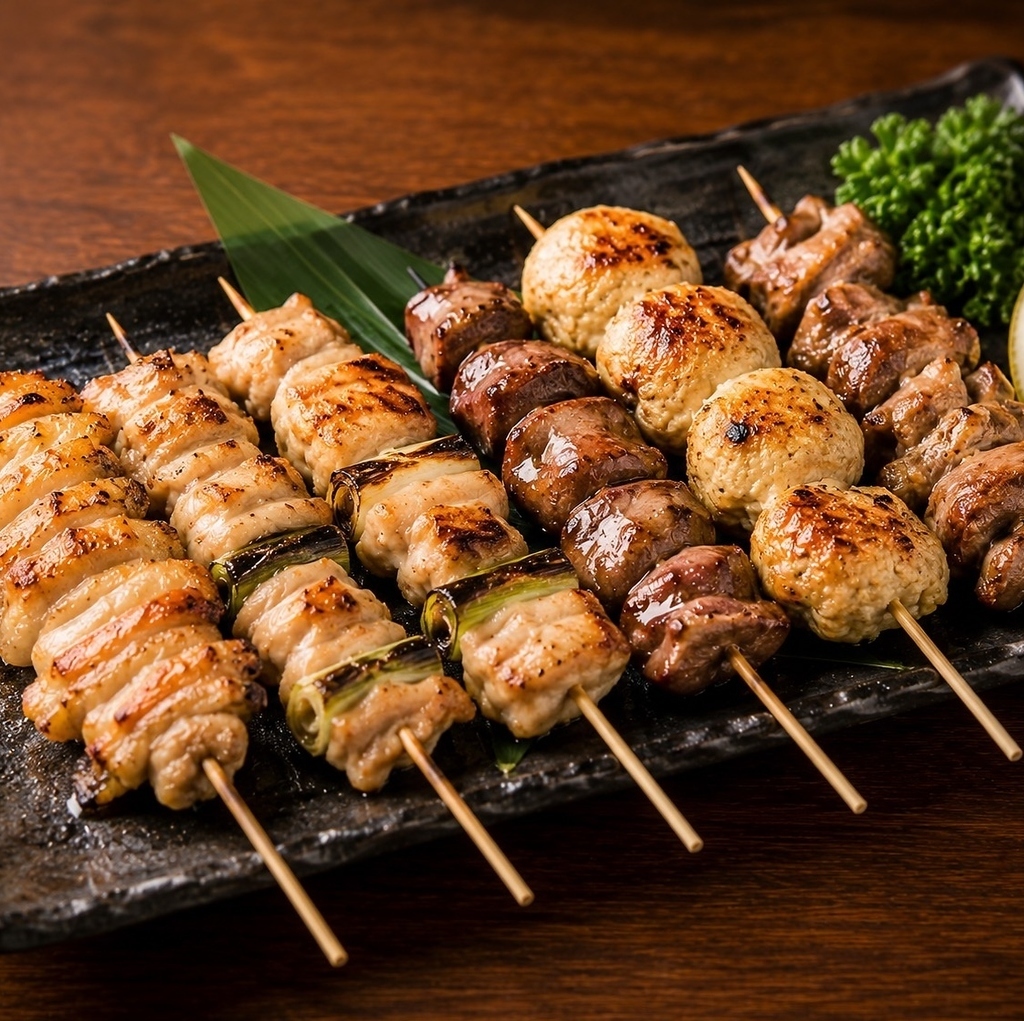焼き鳥等の定番メニューを多数取り揃えております!宴会大歓迎◎