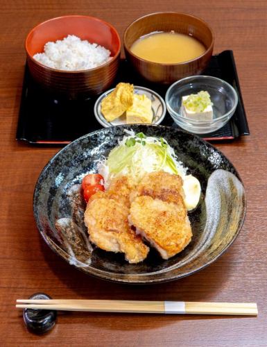 Okutanba chicken thigh and ginger steak set meal