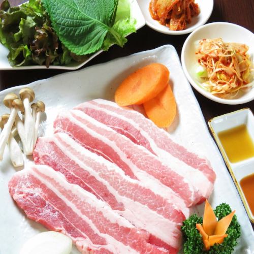 Course A ★2 hours all-you-can-drink included★《All-you-can-eat raw samgyeopsal & chijimi》 and other popular dishes included