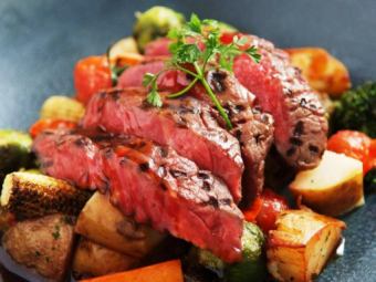 【연회】숯구이 리브 스테이크 코스★무제한 120분 【세금 포함 4500엔】