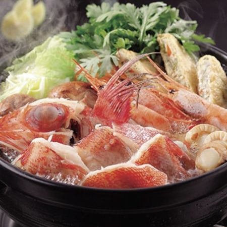 【宴席】生ビール付　キンキ鍋・本日の冷菜等全8品+飲み放題付　6000円（税込)