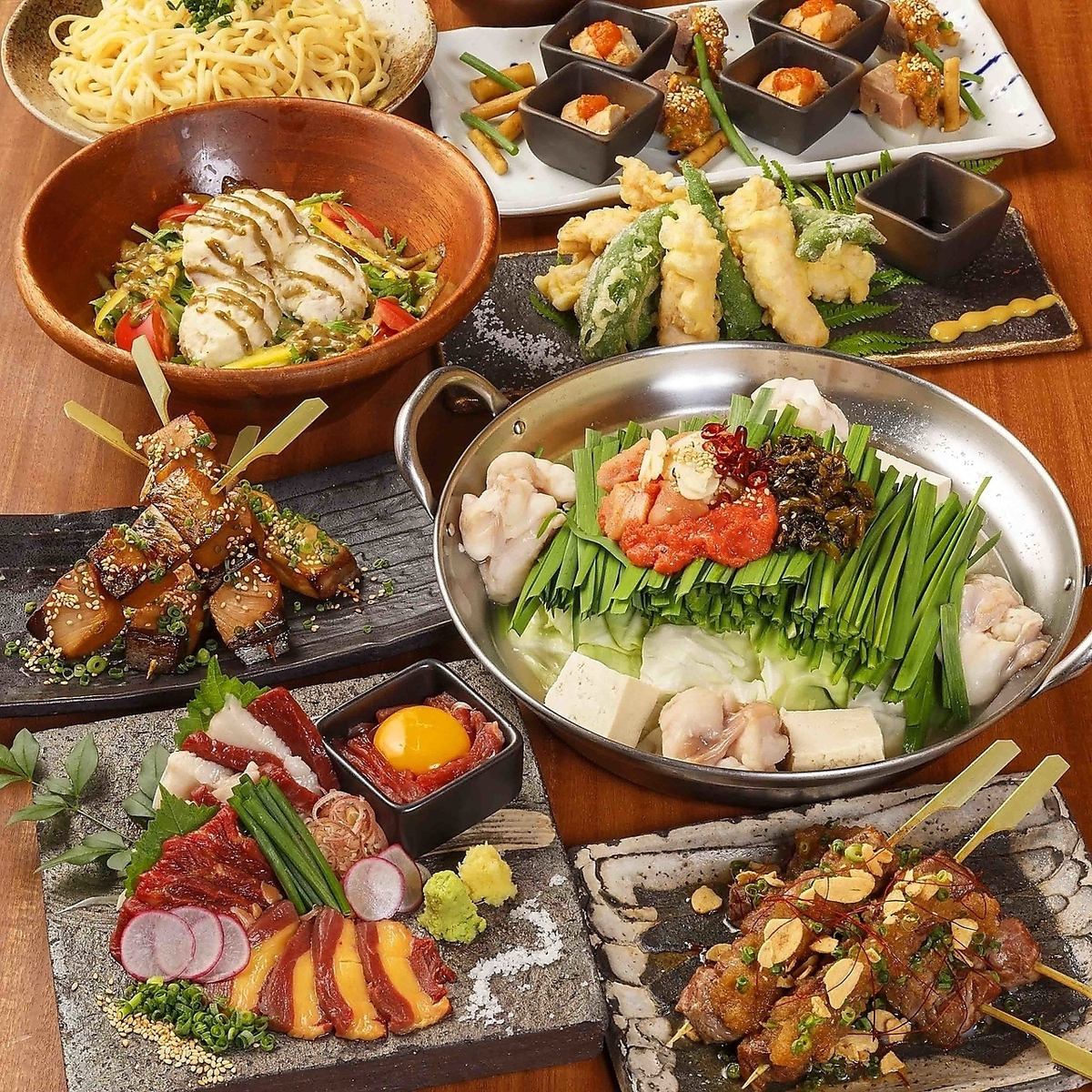 Enjoy Hakata cuisine and a wide variety of all-you-can-drink 3-hour courses starting at 3,000 yen