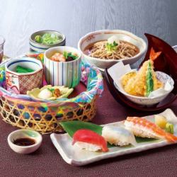 Colorful Japanese sushi set