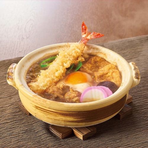 Large shrimp tempura stewed in miso