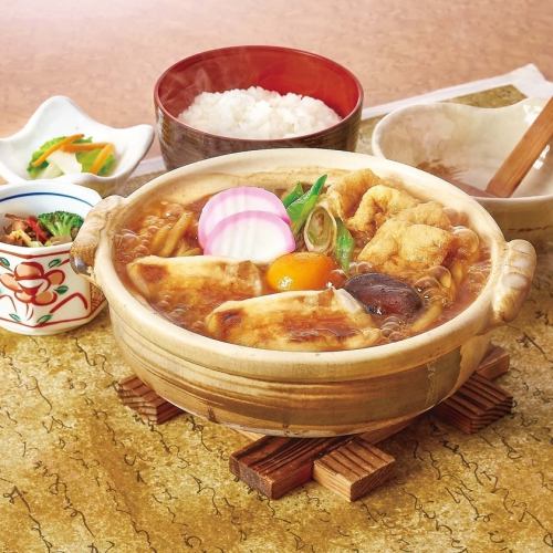 Miso stew with grilled rice cakes