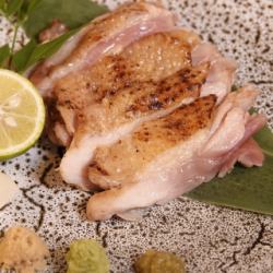 Seared freshly slaughtered Tamba chicken from Hyogo Prefecture