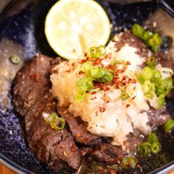 Grilled beef skirt steak with grated daikon radish and ponzu sauce