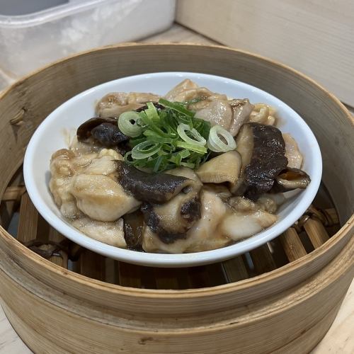 Hong Kong style steamed chicken with shiitake mushrooms