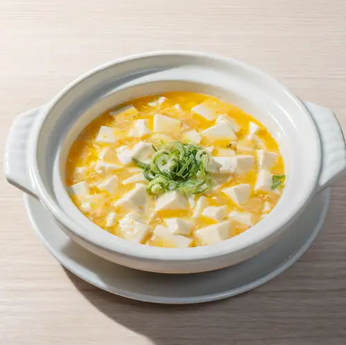 Stir-fried tofu with crab miso