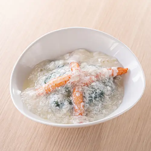 Broccoli with crab sauce